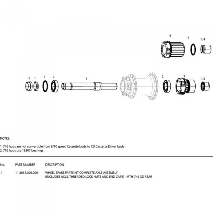 [해외]스램 MTH-746 XD 후륜축 1137076011 Silver / Black