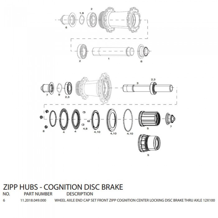 [해외]ZIPP Cognition 디스크 프론트 허브용 엔드 모자 1137114910 Black