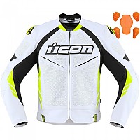 [해외]ICON Hypersport 2 Prime 가죽 자켓 9137730880 White / Hi Viz