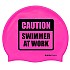 [해외]BUDDYSWIM Caution Swimmer At Work Silicone 수영 모자 6136860758 Pink