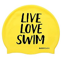 [해외]BUDDYSWIM Live Love Swim Silicone 수영 모자 6136860761 Yellow