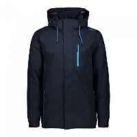 [해외]CMP 30X9727 레인 Zip Hood 자켓 4137702946 Black Blue