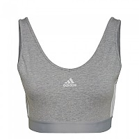 [해외]아디다스 3 Stripes Crop 민소매 상의 138107941 Medium Grey Heather / White