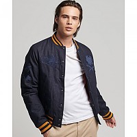 [해외]슈퍼드라이 Vintage Indigo Varsity Bomber 자켓 138566529 Blue Indigo