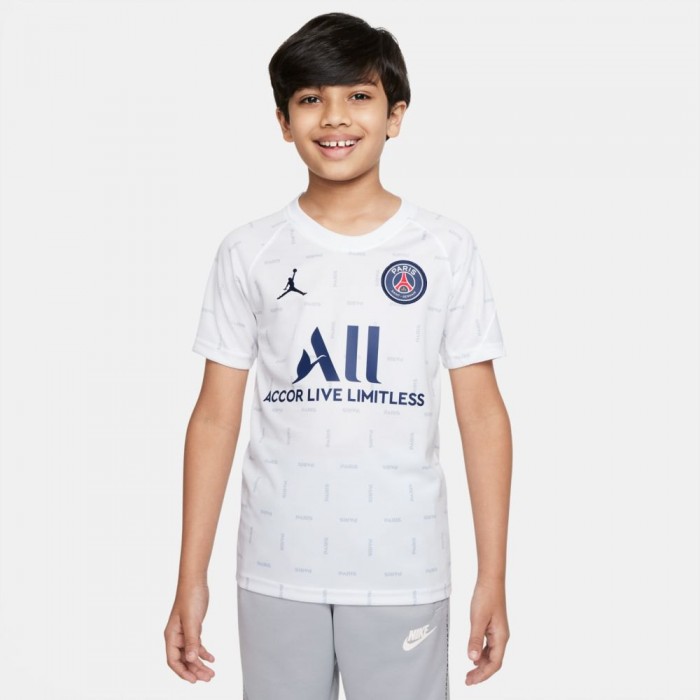 [해외]나이키 PSG 22/23 Dri Fit 경기 전 주니어 반팔 티셔츠 3138569479 White / Wolf Grey / White / Midnight Navy