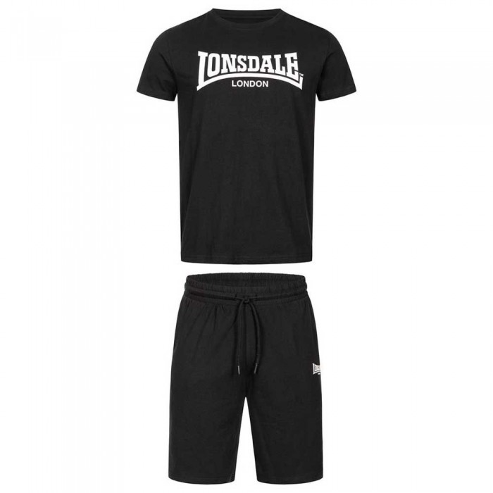 [해외]LONSDALE Moy & Short Set 반팔 티셔츠 7138795178 Black / White