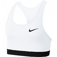 [해외]나이키 Dri Fit Swoosh 미디엄 임팩트 스포츠 브라 137983363 White / Black / Black