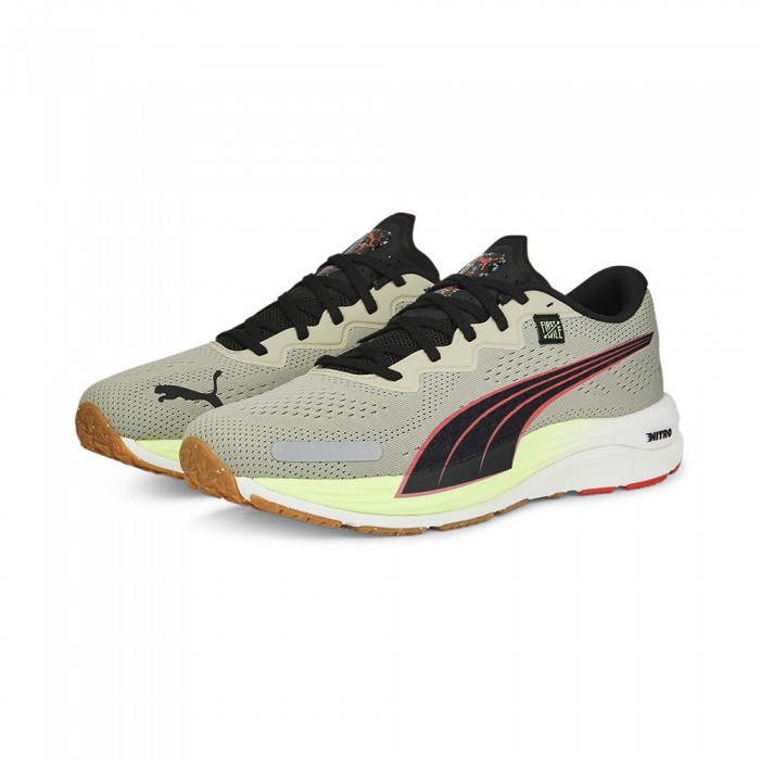 [해외]푸마 Velocity Nitro 2 FM 러닝화 6139004511 Pebble Gray / Firelight / Puma Black