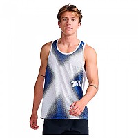 [해외]2XU Light Speed Singlet 민소매 티셔츠 7139572570 White Surf X / Silver Reflective