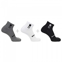 [해외]살로몬 Everyday Ankle 짧은 양말 3 켤레 6139477915 Black / White / Med Green