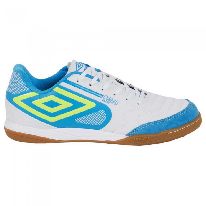 [해외]엄브로 Club 5 Bump 실내 축구화 3139594049 White / Safety Yellow / Malibu Blue