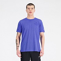 [해외]뉴발란스 Graphic Impact Run 반팔 티셔츠 7140132301 Marine Blue Heather