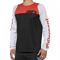 [해외]100% R-Core 긴팔 엔듀로 저지 1140248974 Black / Racer Red