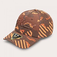 [해외]오클리 APPAREL 6 Panel Stretch Embossed 모자 1139742329 Orange Stripe / Grip Camo