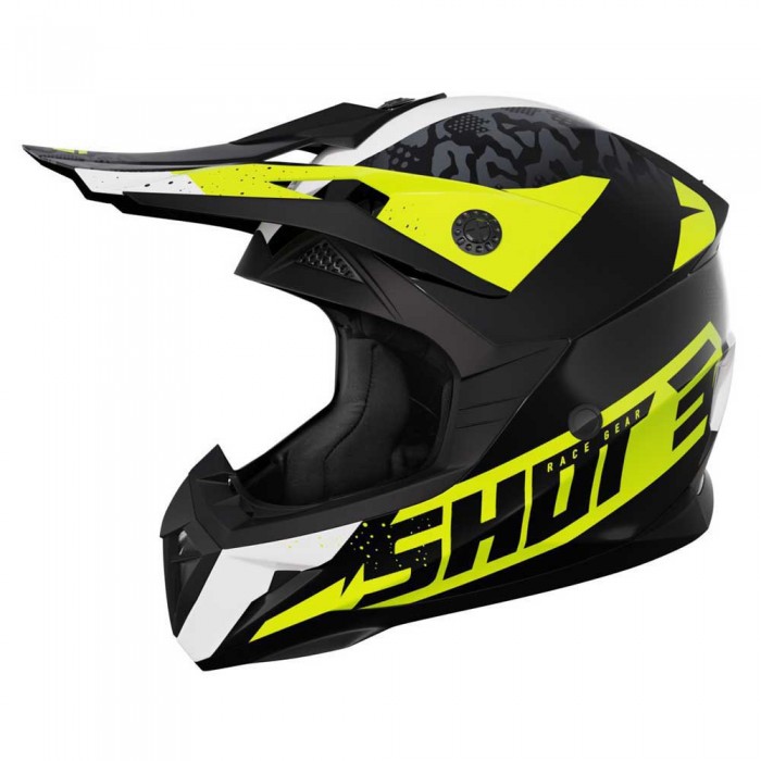 [해외]SHOT Pulse Airfit 오프로드 헬멧 9140278564 Glossy Black / White / Fluo Yellow