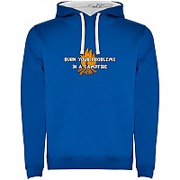 [해외]KRUSKIS Burn Your Problems Bicolor 후드티 4140578242 Royal Blue / White