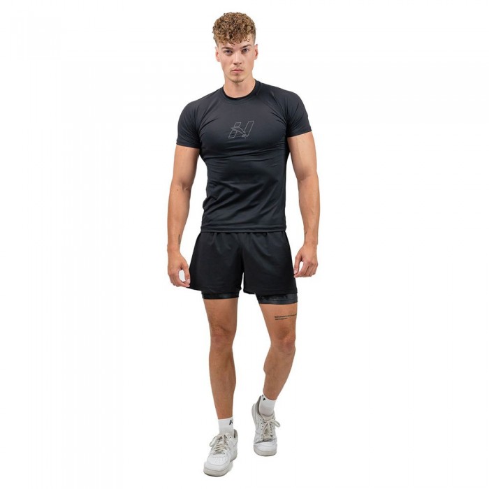 [해외]NEBBIA Workout Compression 인듀런스 346 반팔 티셔츠 7140564709 Black