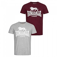 [해외]LONSDALE Kelso 반팔 티셔츠 7140662399 Marl Grey / Oxblood