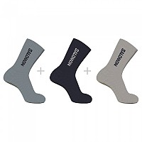 [해외]살로몬 Everyday 3-Pack 크루 양말 3 켤레 4140536655 Carbon / Ghost Gray / Arona