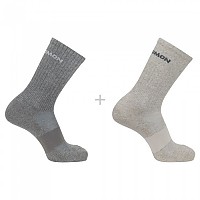 [해외]살로몬 Evasion 2 크루 양말 2 켤레 4140536651 Light Grey / Heather Medium