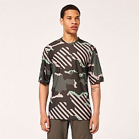 [해외]오클리 APPAREL Ride Free 반팔 엔듀로 저지 1140223645 Green Stripe / Grip Camo / Green