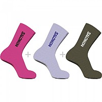 [해외]살로몬 Everyday 크루 양말 3 켤레 4141140113 Knockout Pink / Purple Heather / Olive