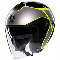 [해외]AGV Irides E2206 오픈 페이스 헬멧 9141220999 Davao Black / Grey / Yellow Fluo