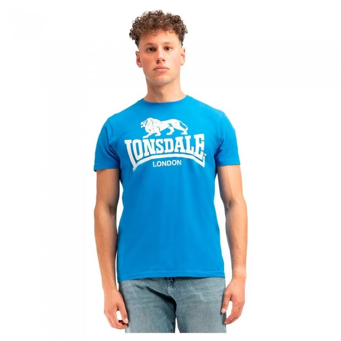 [해외]LONSDALE Logo 반팔 티셔츠 7141308156 Royal Blue / White