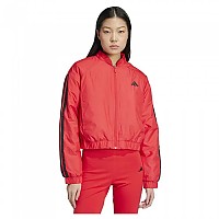 [해외]아디다스 Essentials 3 Stripes Insulated Crop 봄버 자켓 141541482 Pure Ruby